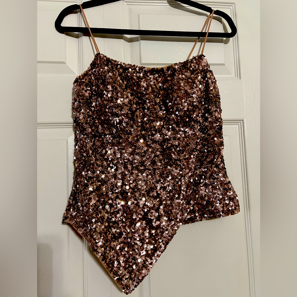 Cache Gold Sequin Top